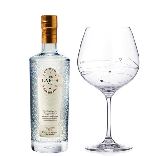 The Lakes Gin 70cl And Single Gin and Tonic Spiral Copa Glass
